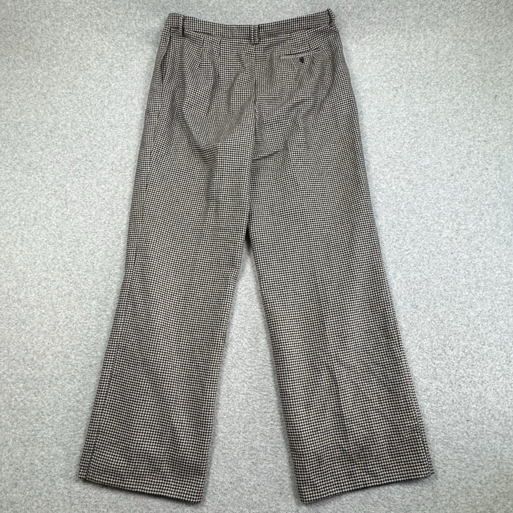 VTG 90s Eddie Bauer Houndstooth Wide Leg Pants Womens 16 Wool Blend Pleated - Picture 8 of 9